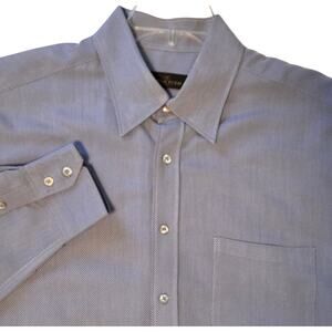 Bugatchi Dress Shirt Button-down Heavy Weight Subtle Stripe, sz XXL Blue
